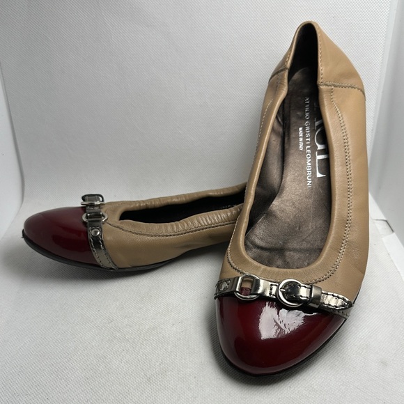 AGL Attilio Giusti Leombruni Monika Cap-Toe Ballet Flats Italy Women’s Size 37.5